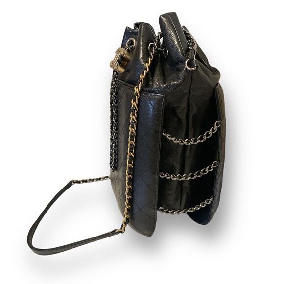 ❤️SOLD❤️CHANEL Gabrielle Medium Purse/ Crossbody Bag in Quilted Black Caviar - Picture 10 of 16